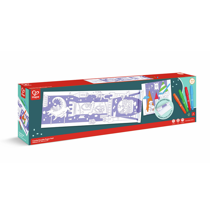 Rouleau à dessin 5m avec feutres Château fort 