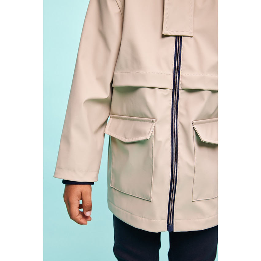 Parka gomme avec doublure rayée pour garçon 