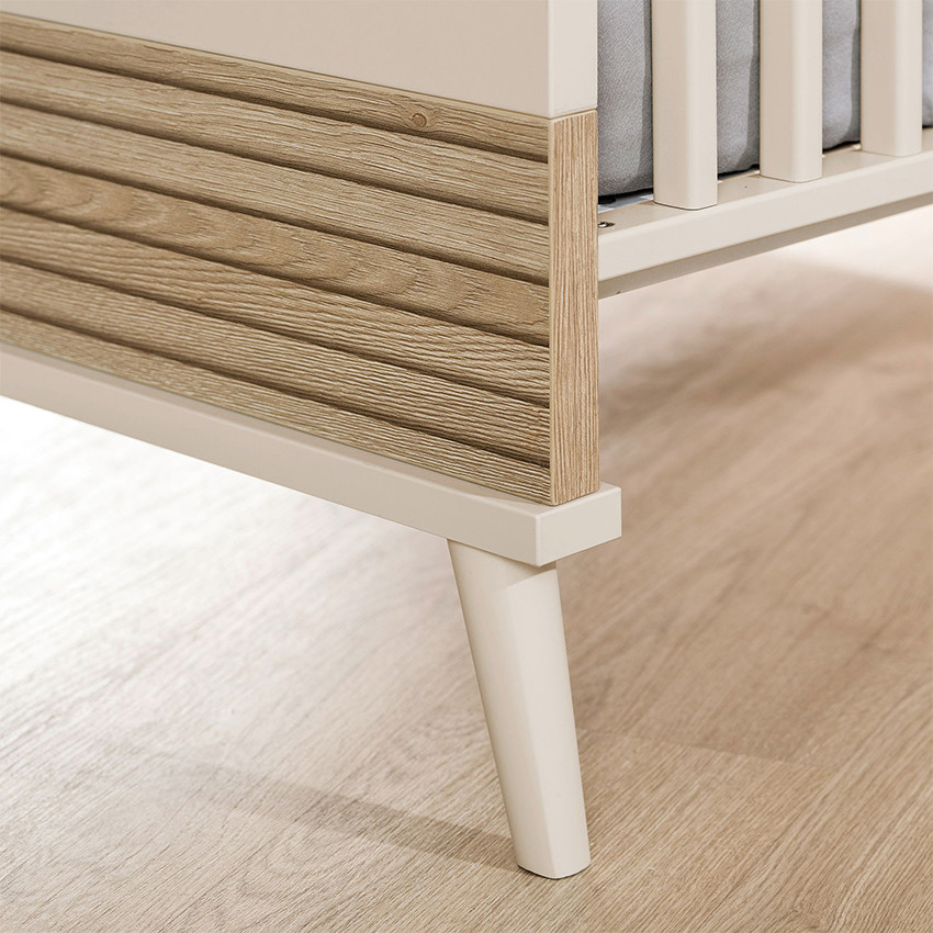Lit bébé évolutif 70 x 140 cm Eefje beige cachemire/groovy oak 