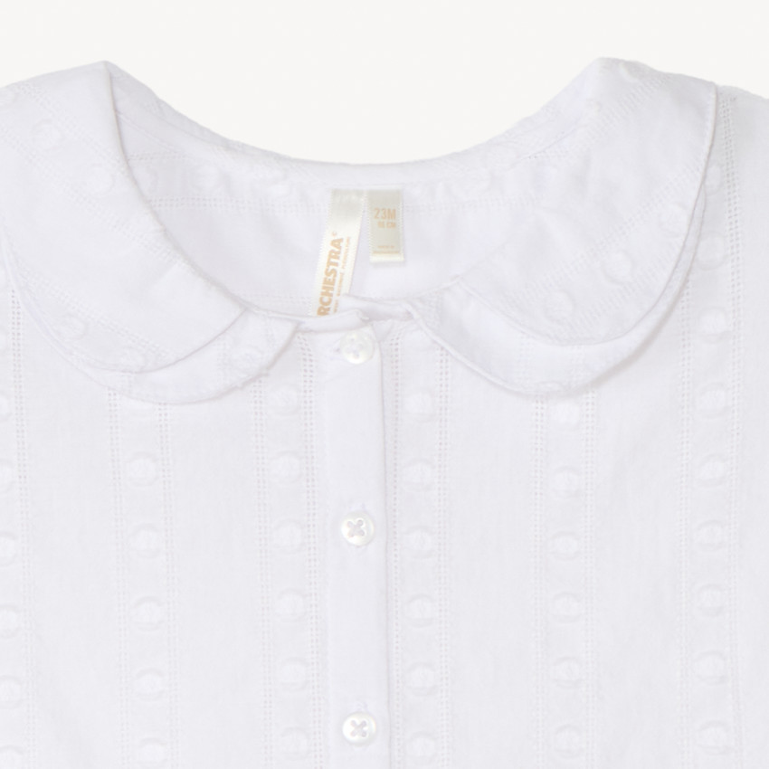 Chemise col claudine nouée à la taille pour bébé fille 