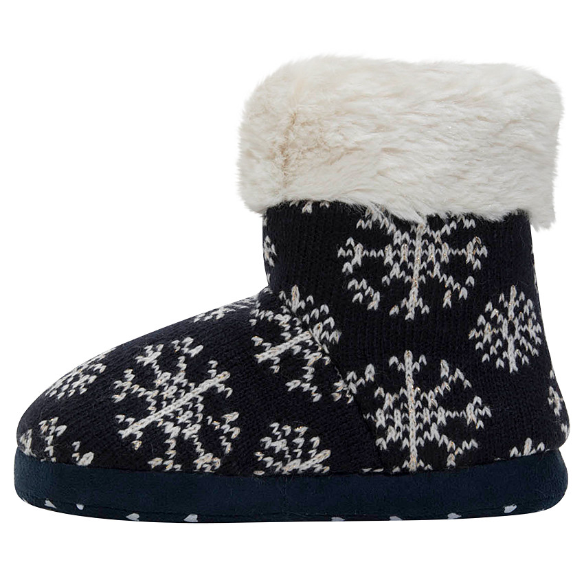 Chaussons forme botte en tricot avec pompons et doublure sherpa 