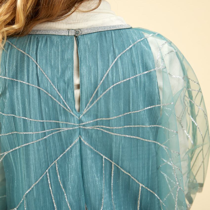 Robe plissée avec cape en tulle pour fille 