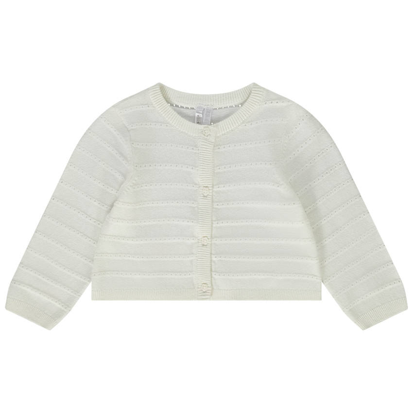Gilet en tricot ajouré pour bébé fille