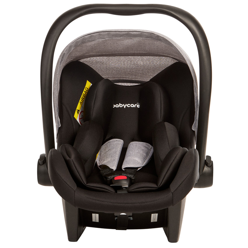 Poussette trio combinee avec siege auto et couffin gris chine noir Babycare