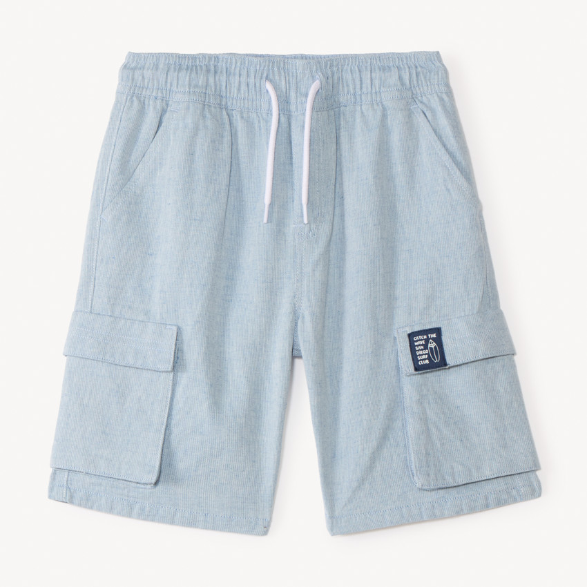Short style cargo en toile unie pour garçon 