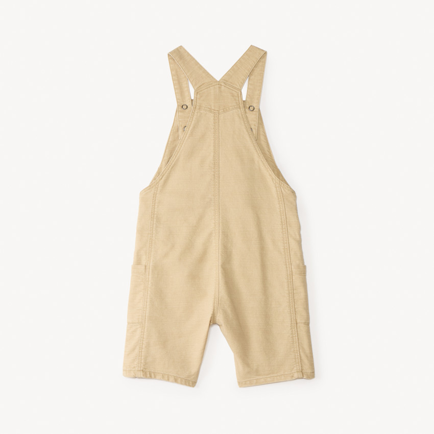 Salopette courte en toile uni pour bébé garçon  