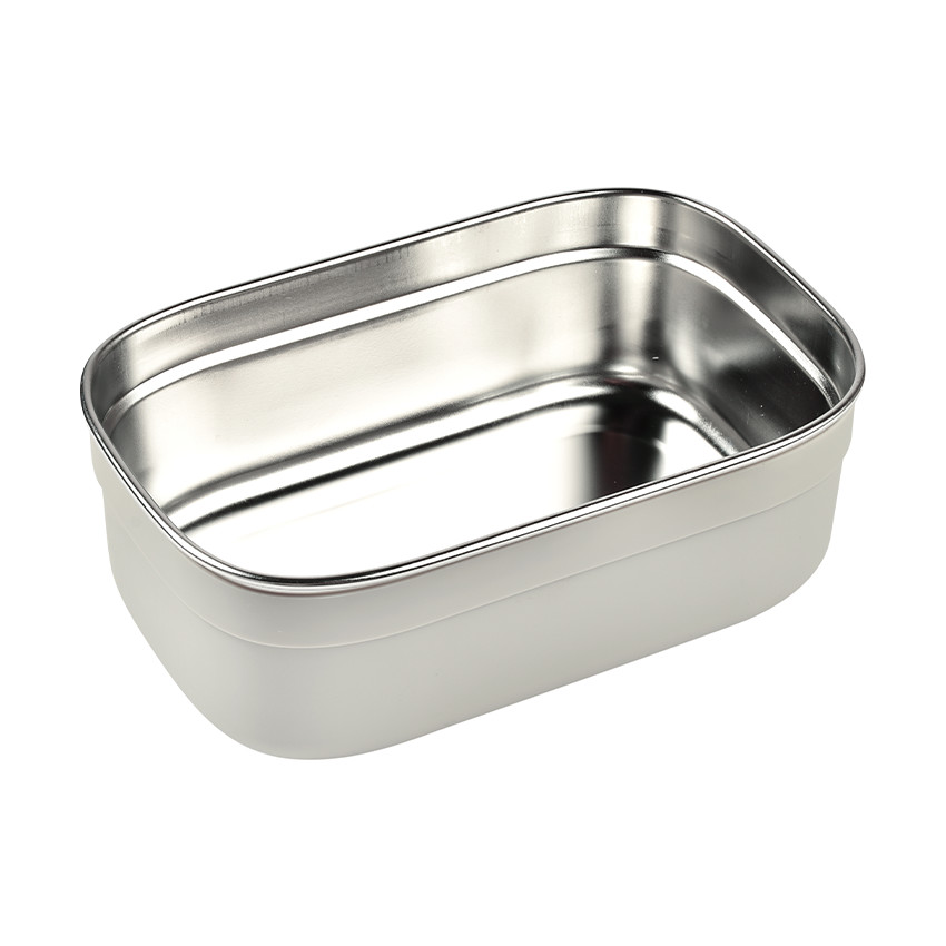 Lunchbox en inox gris velours/bleu baltique 