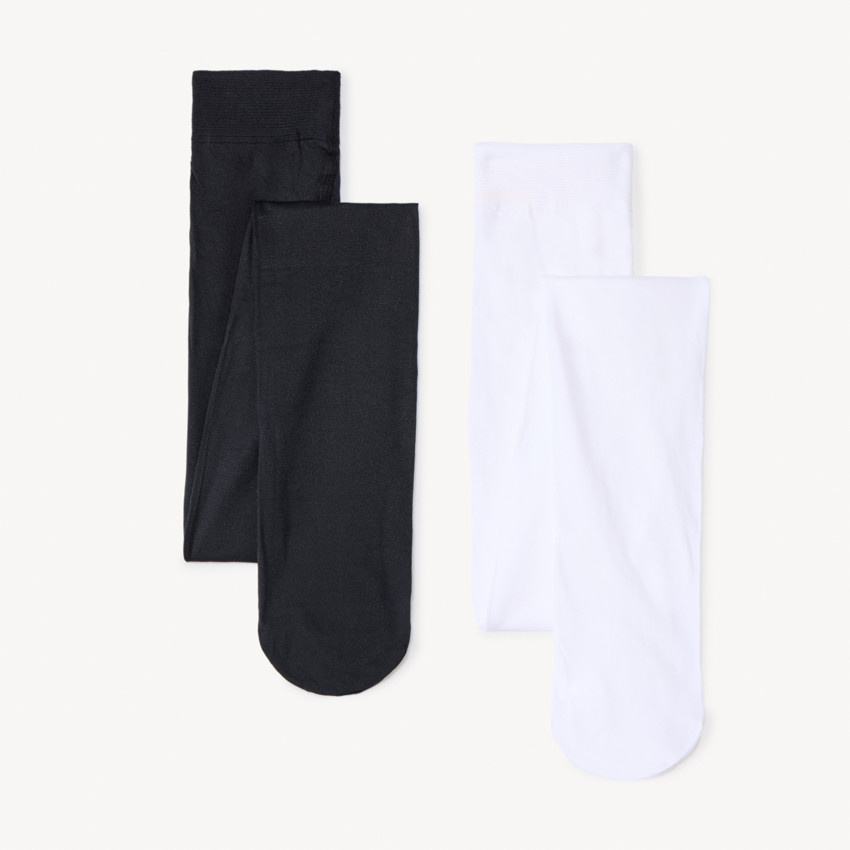 Lot de 2 collants fins unis fille 