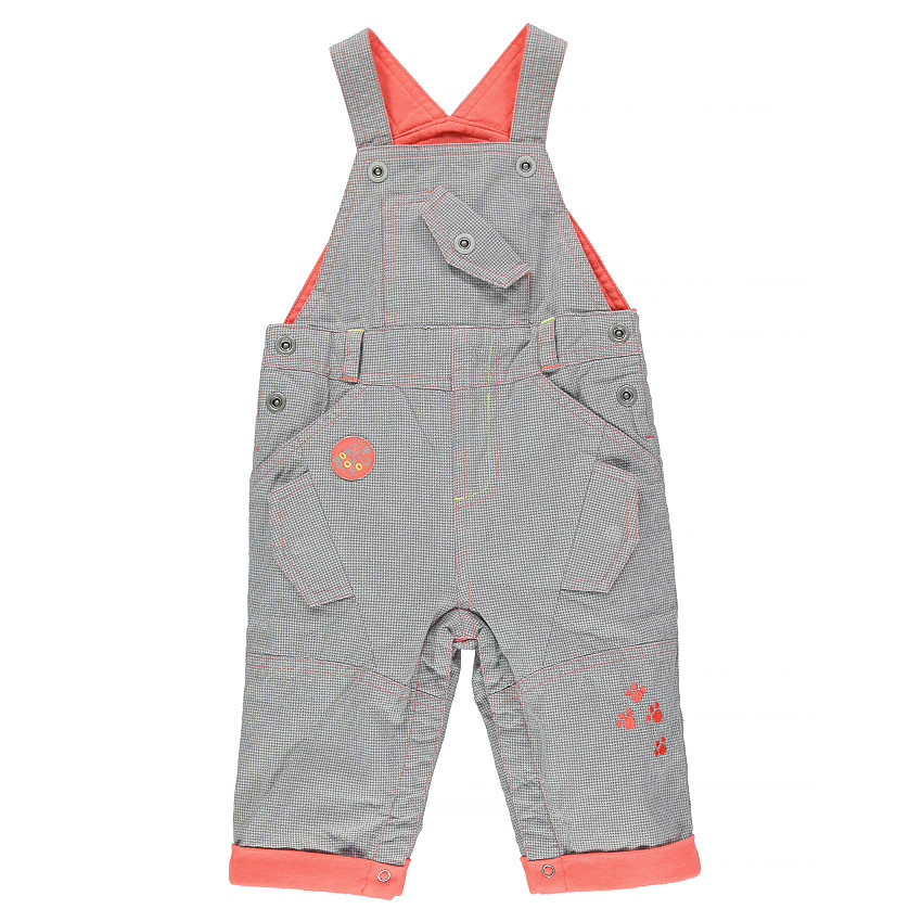 Salopette motif pied de poule avec poches  