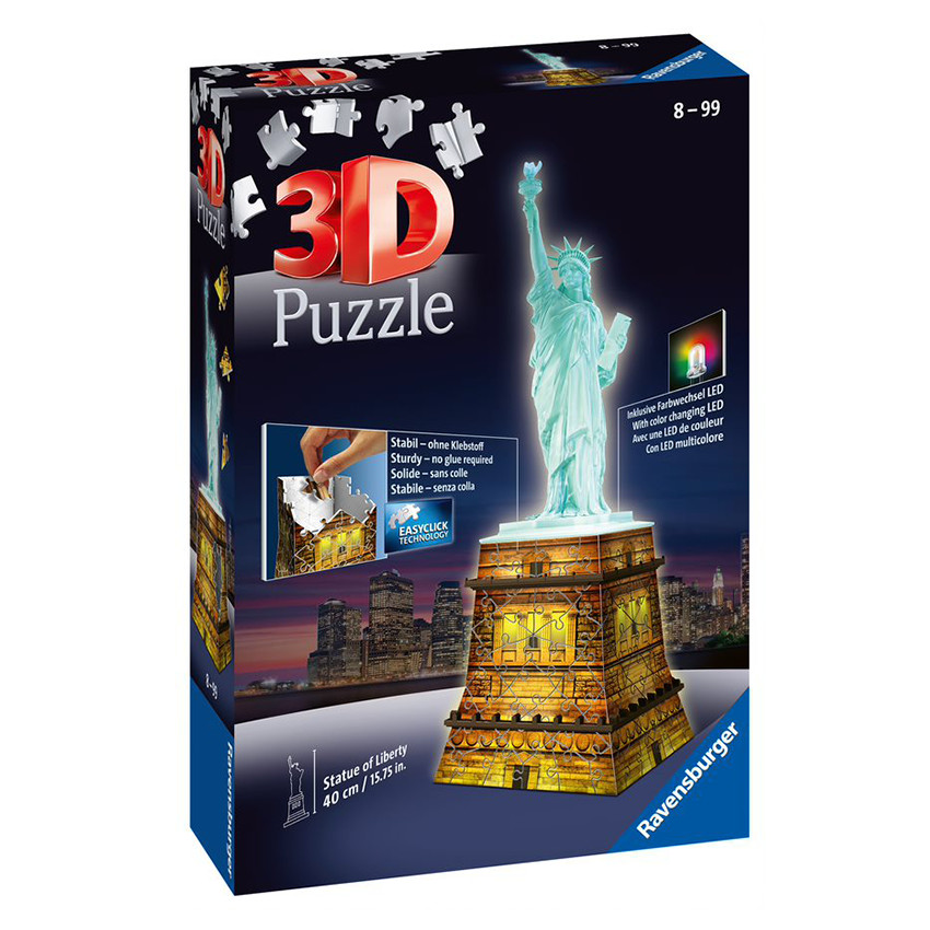 Puzzle 3D Building Statue de la Liberté Night Edition Main Puzzle 3D Building Statue de la Liberté Night Edition