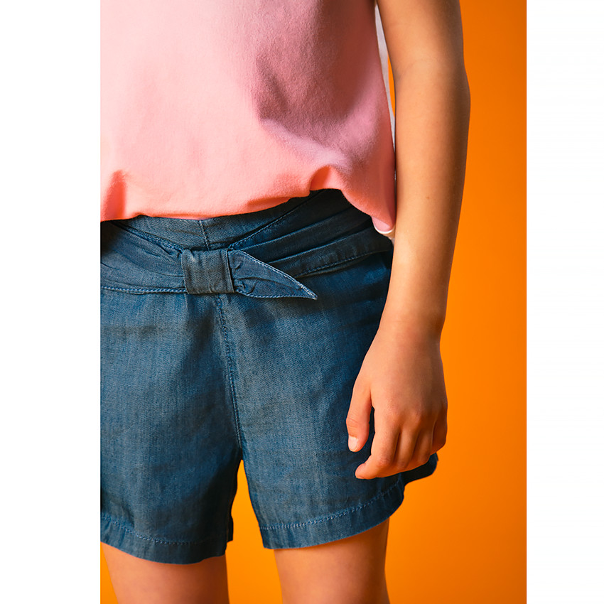 Short en lyocell à effet noué devant 