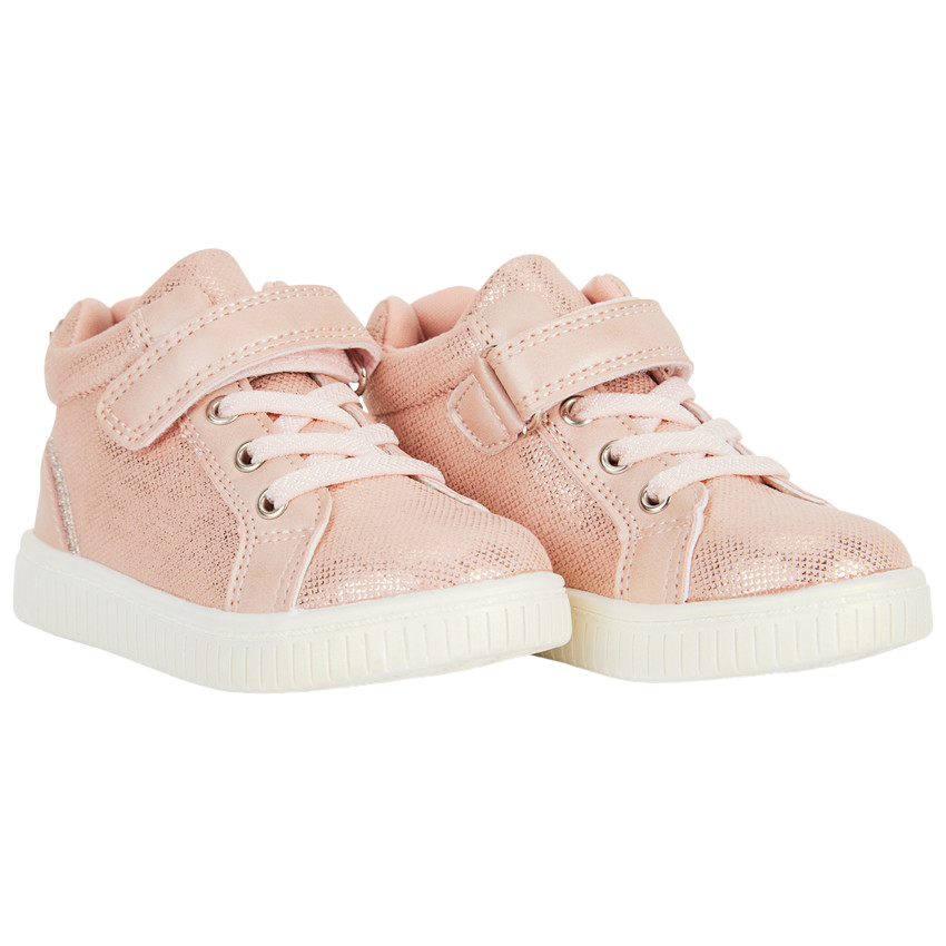 Bottillons effet irisé bi-matières pour bébé fille 