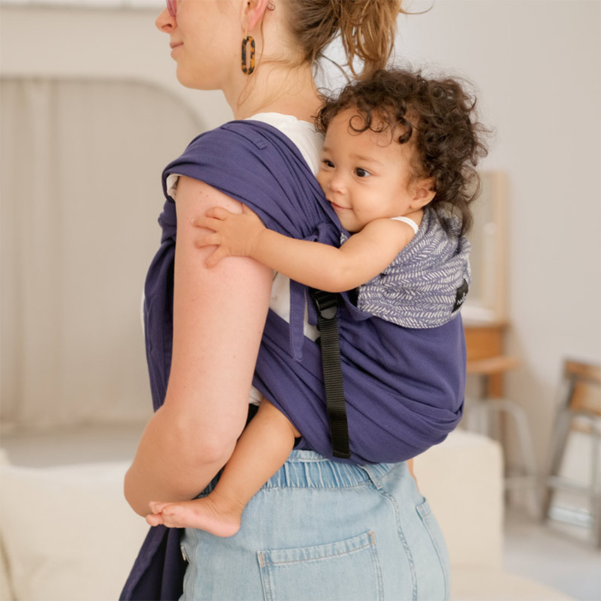 Porte-bébé type mei tai P'tit Evo indigo 