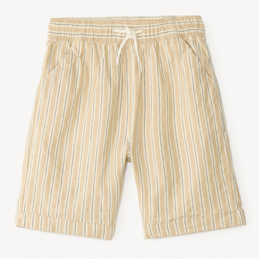 Short en toile à rayures pour garçon 
