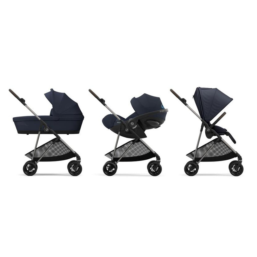 Poussette compacte légère Melio 4 taupe/dark blue-navy 