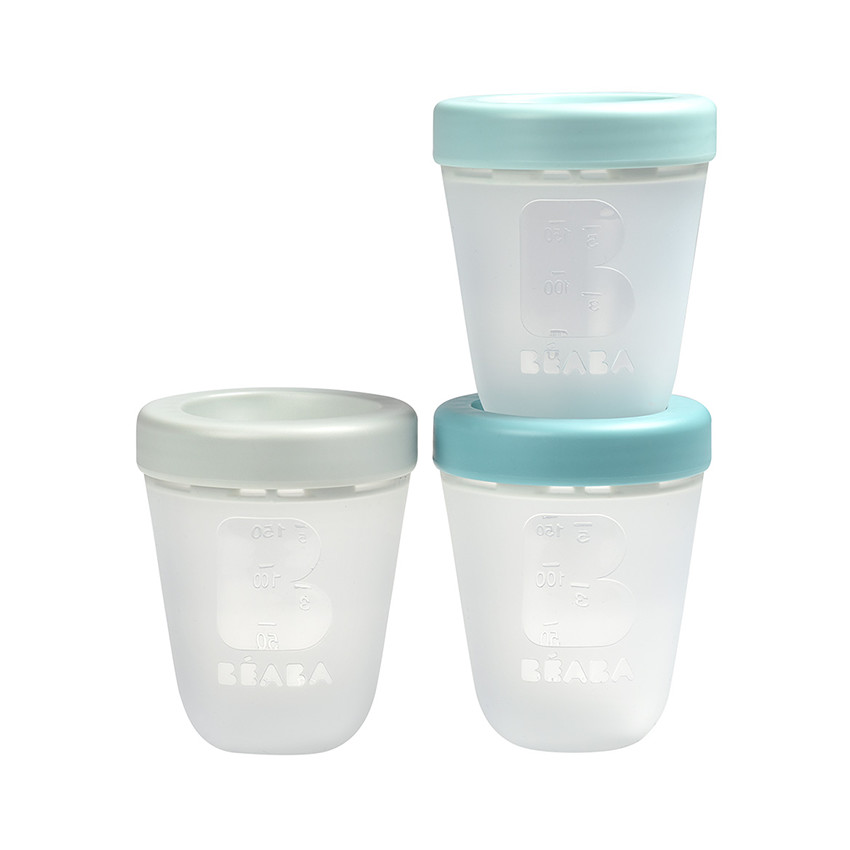 Set de 3 pots de conservation en silicone 200 ml - Jungle 