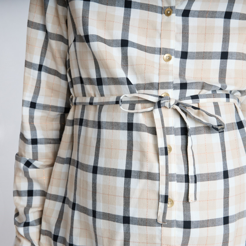 Chemise manches longues de grossesse à carreaux 