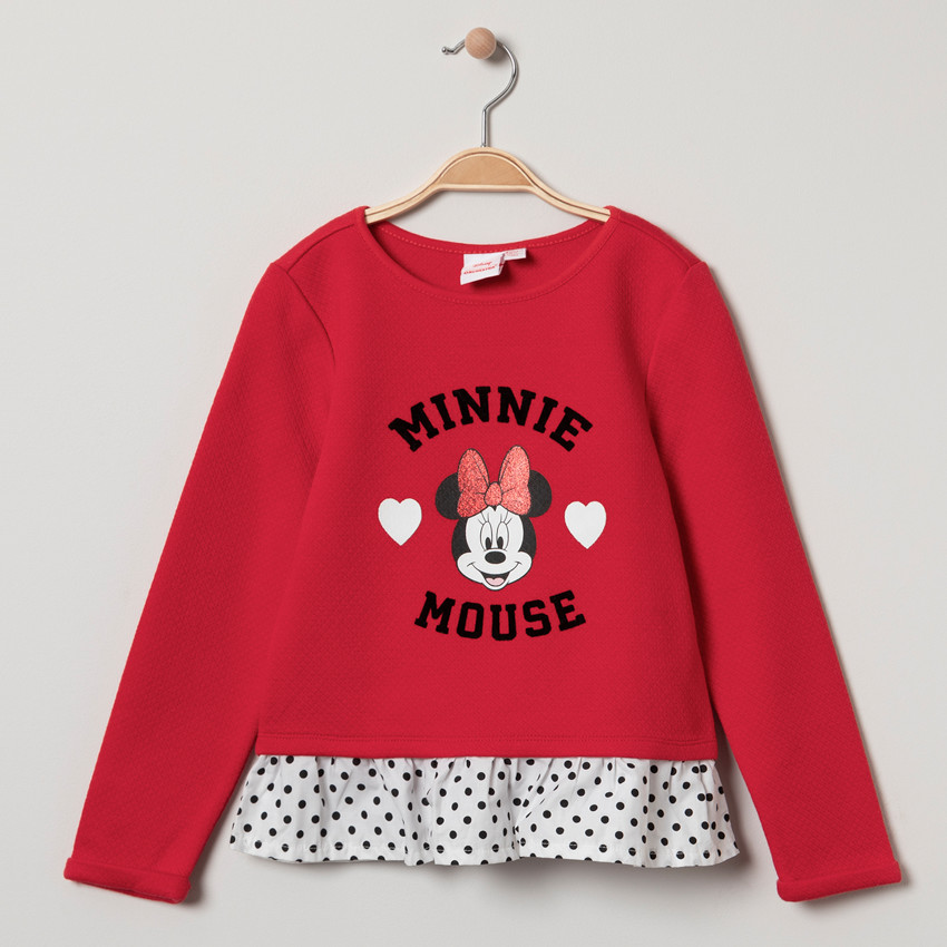 Sweat en molleton effet 2 en 1 print Minnie Disney à paillettes 