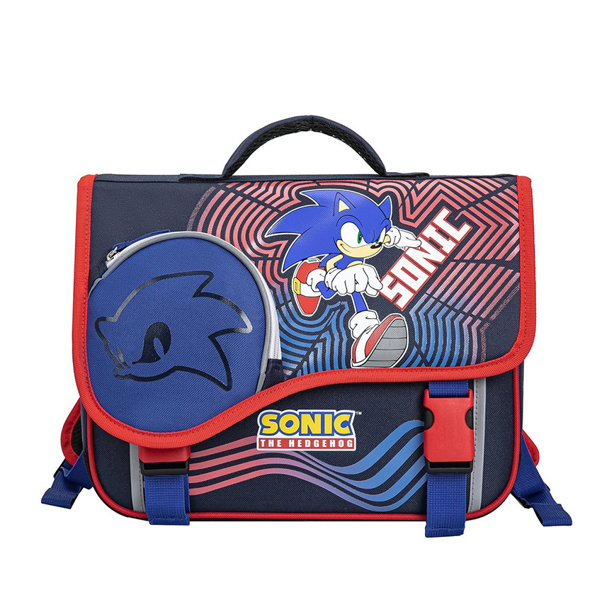 Cartable Sonic 38 cm – bleu et rouge 
