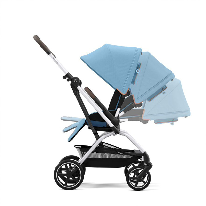 Poussette Eezy S Twist+ 2 châssis Silver - Beach Blue Main Poussette Eezy S Twist+ 2 châssis Silver - Beach Blue