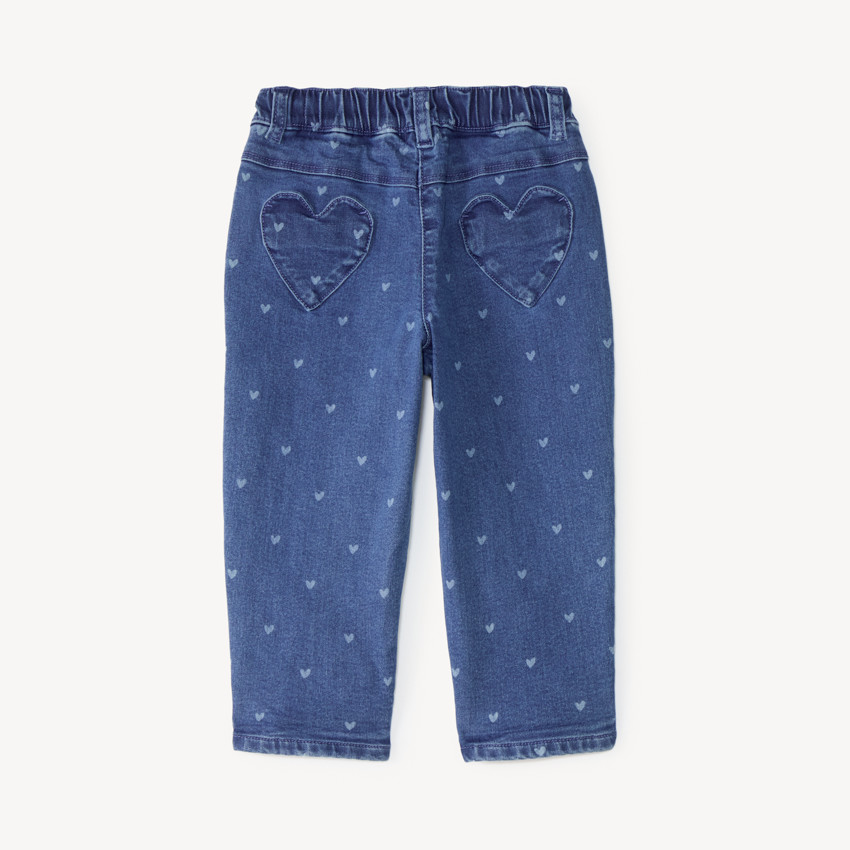 Jean barrel bébé fille imprimé cœurs 