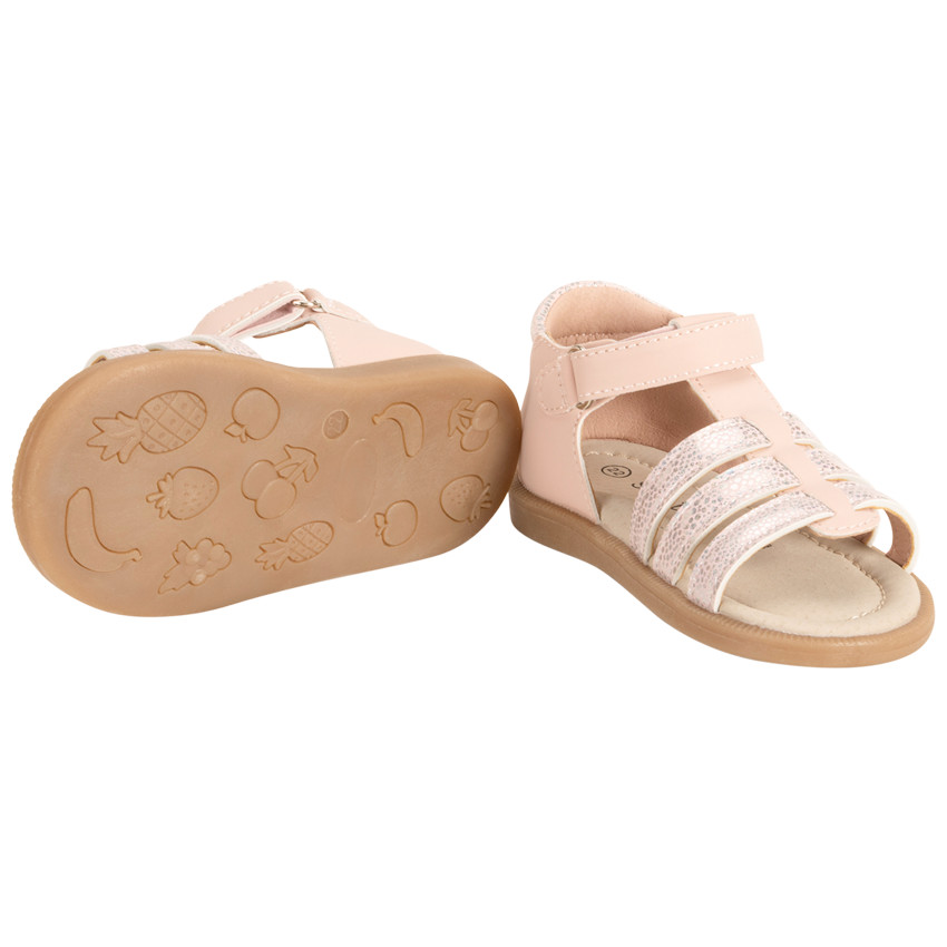 Sandales velcro à brides irisées fantaisie pour bébé fille 