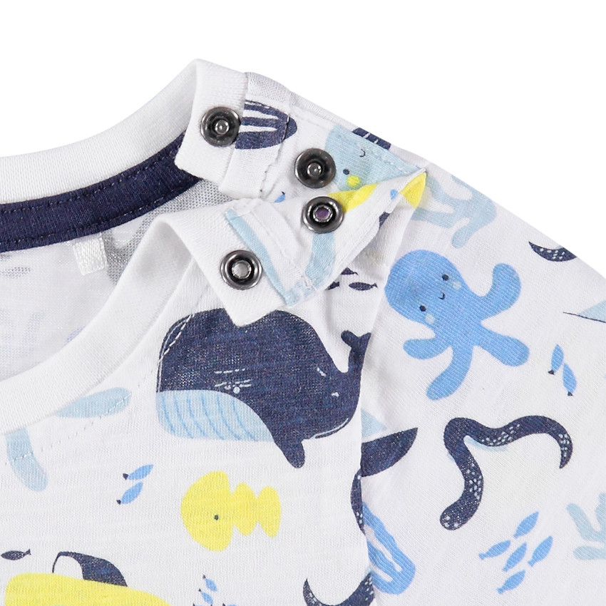 Ensemble en coton bio avec t-shirt imprimé et short pour bébé garçon 