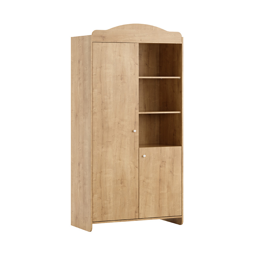 Armoire 2 portes Megève aspect chêne 