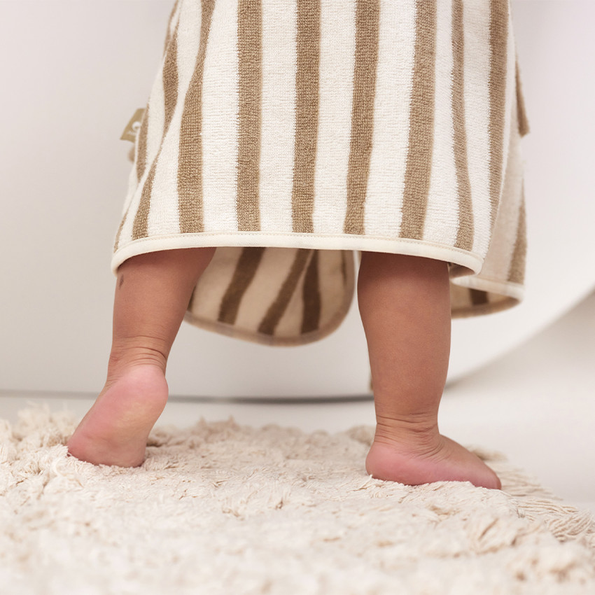 Peignoir de bain éponge 1-2 ans Stripe olive green 