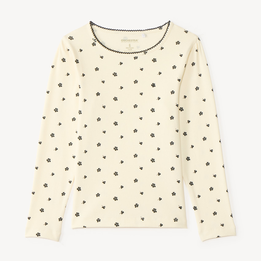 T-shirt manches longues imprimé fleurs pour fille 