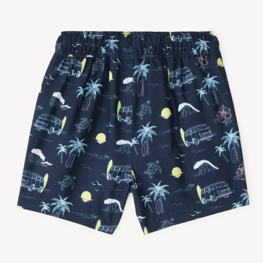 Short de bain en toile imprimée fantaisie pour garçon 