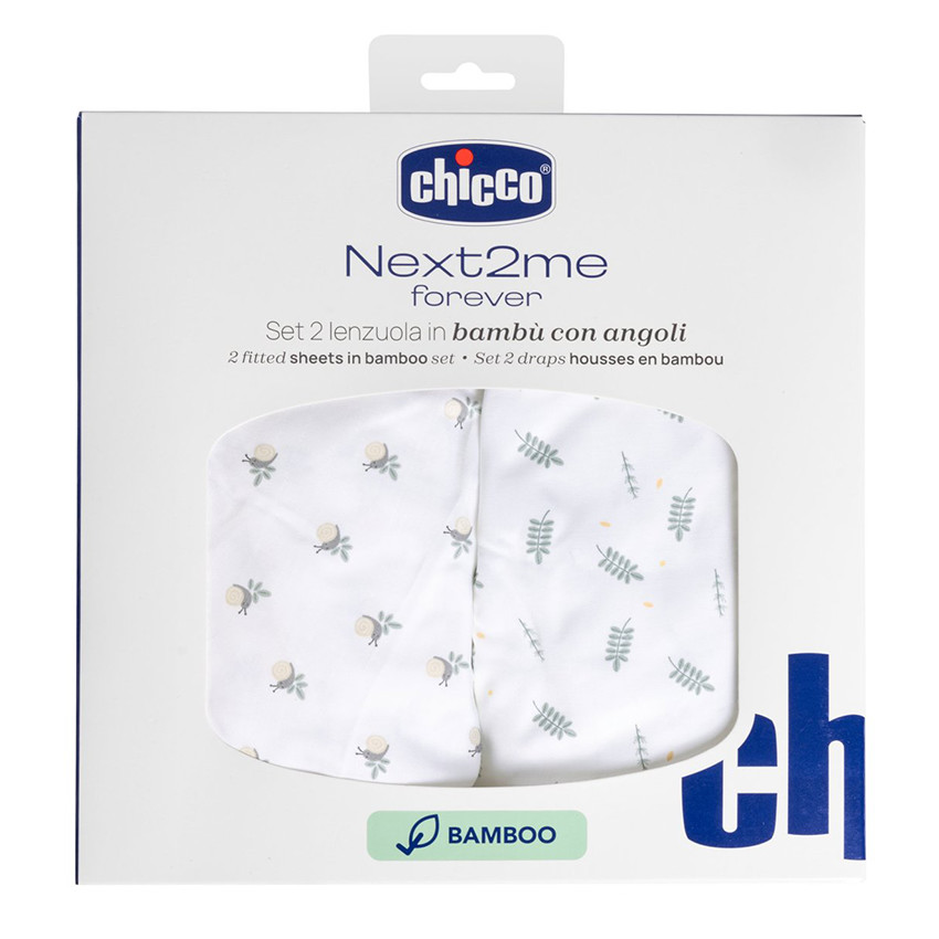 Lot de 2 draps housses pour Next2Me Forever Bambou Greenery 