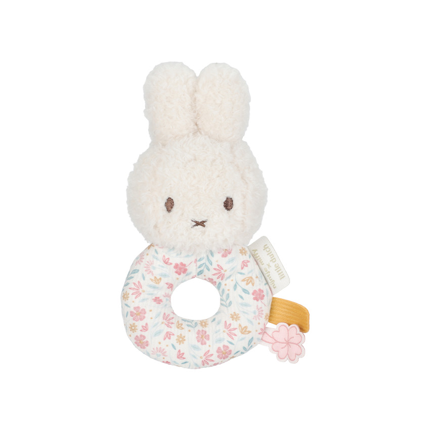 Hochet Miffy le lapin avec anneau fleuri Lucky Blossom  