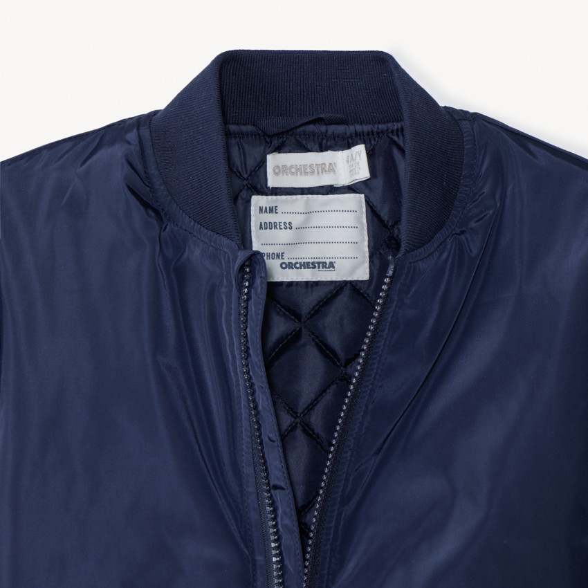 Blouson en toile bleu marine à col teddy pour garçon  