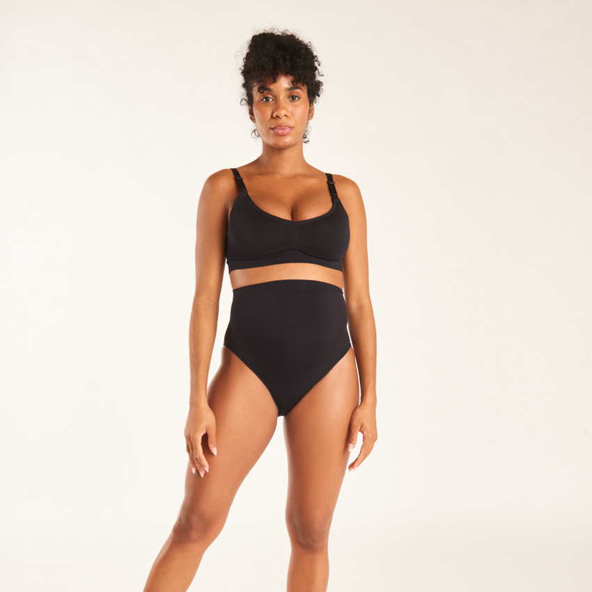 Culotte de grossesse taille haute sans coutures en microfibre 