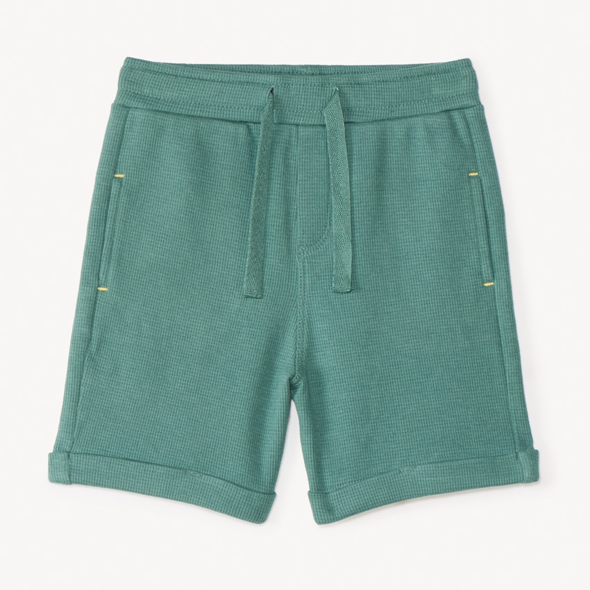 Bermuda en maille nid d’abeille uni pour bébé garçon