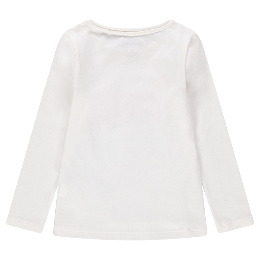 Tee-shirt manches longues en jersey avec noeud rose sur le devant 