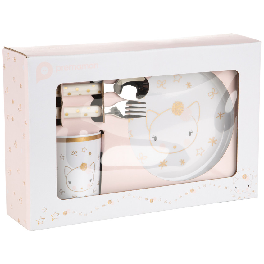 Set repas Nuit Magique en mélamine 5 pcs - Chat 