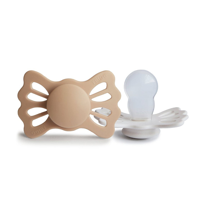 Lot de 2 sucettes silicone T2 Lucky silky satin/cream 