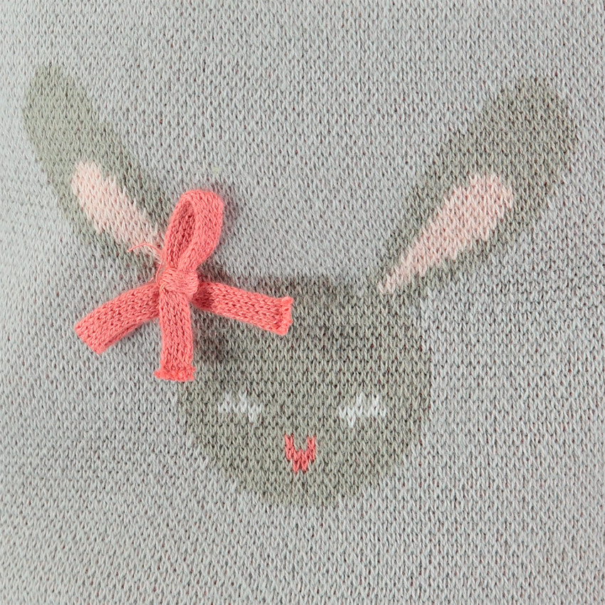 Panier de rangement en tricot motif lapin 