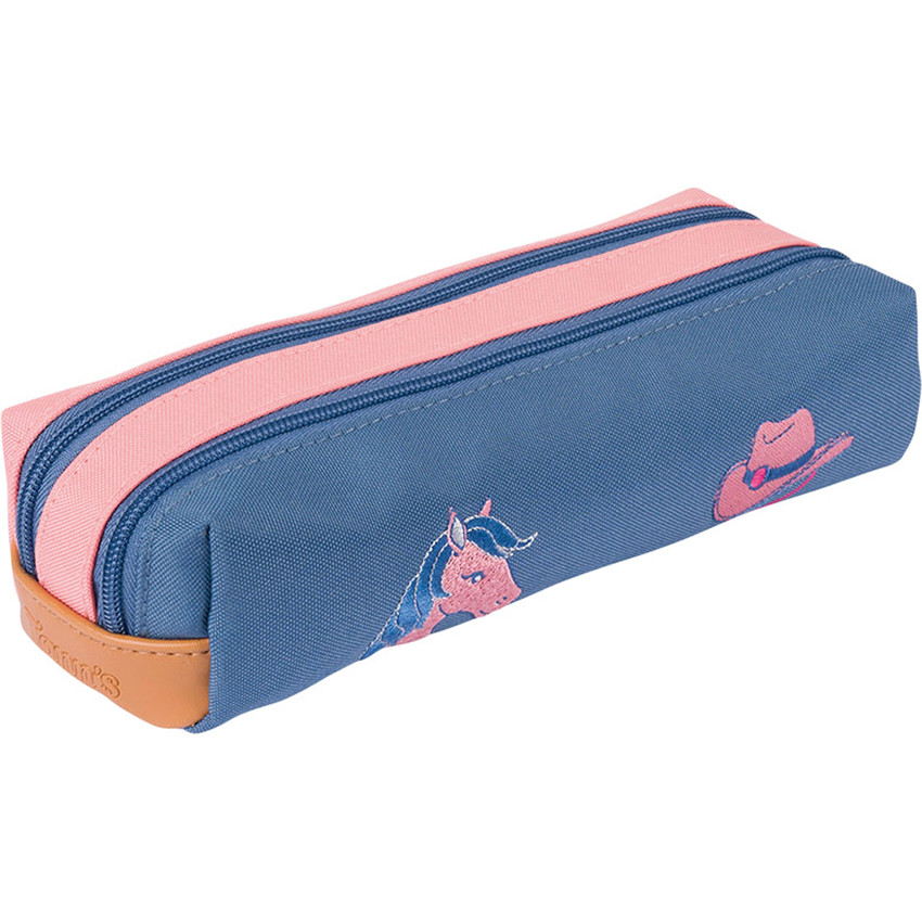Trousse double "Les Fantaisies Jane" - Corail/Bleu 