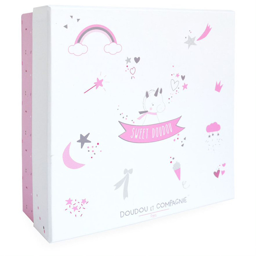Doudou Licorne 22cm - Rose 