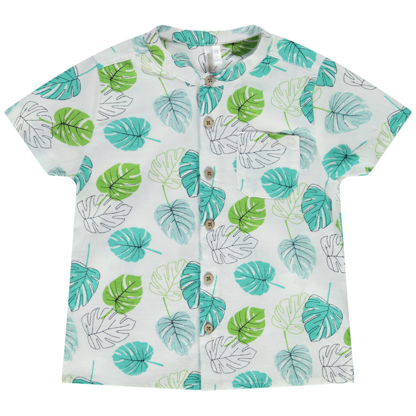 Chemises manches courtes imprimé feuillage pour bébé garçon 