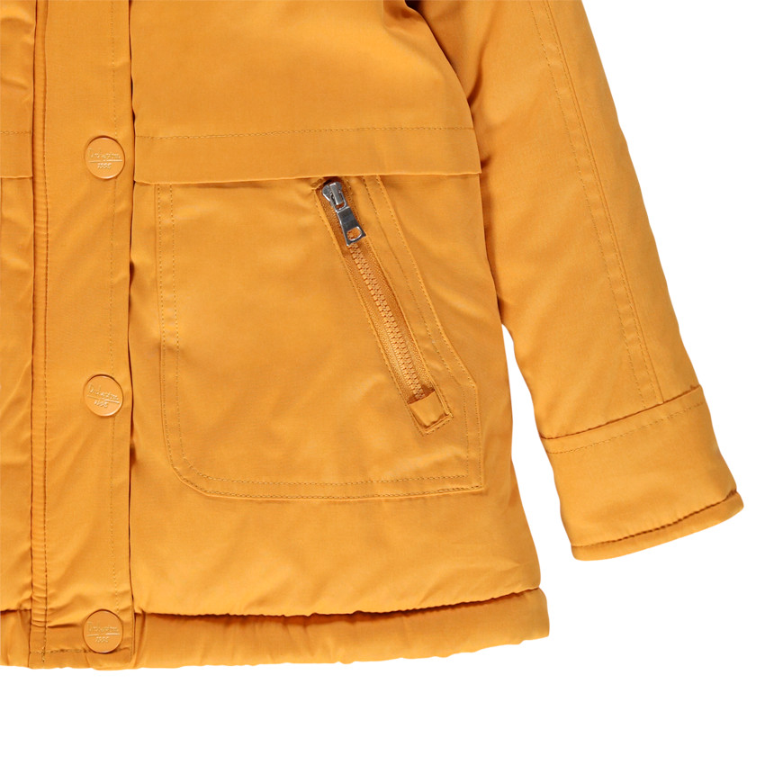 Parka en twill à capuche doublée sherpa 