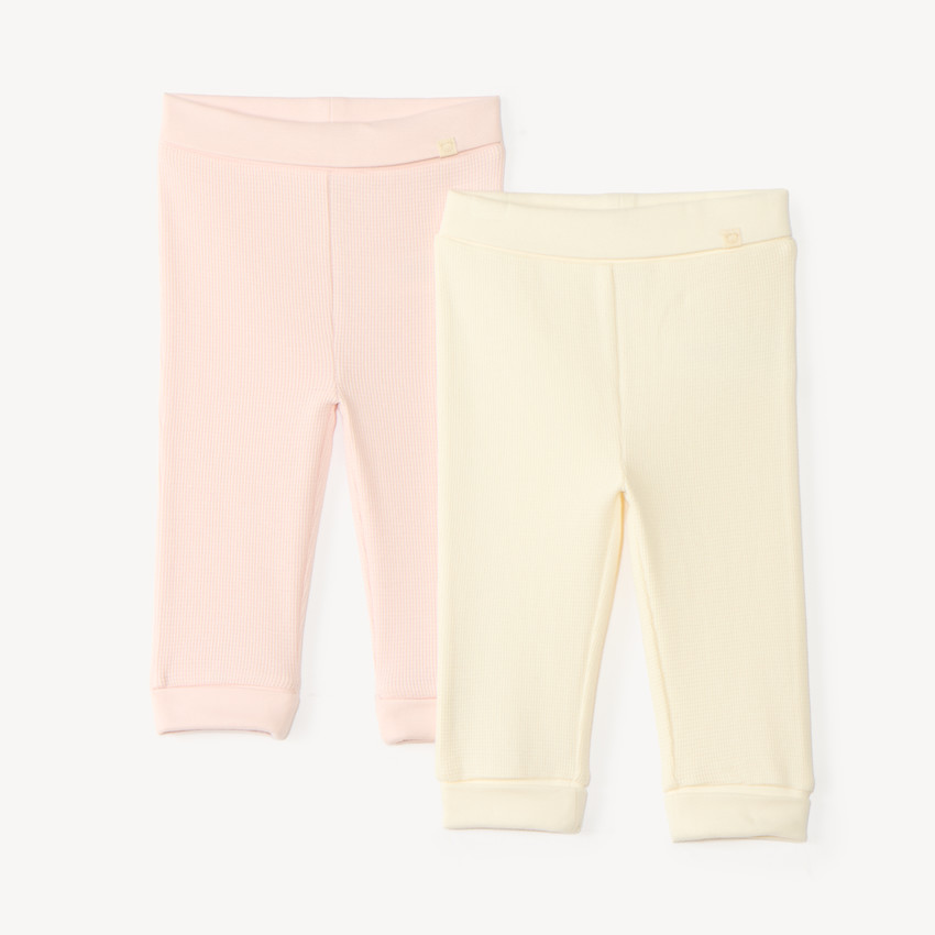 Lot 2 caleçons unis en maille nid d'abeille pour bébé fille 