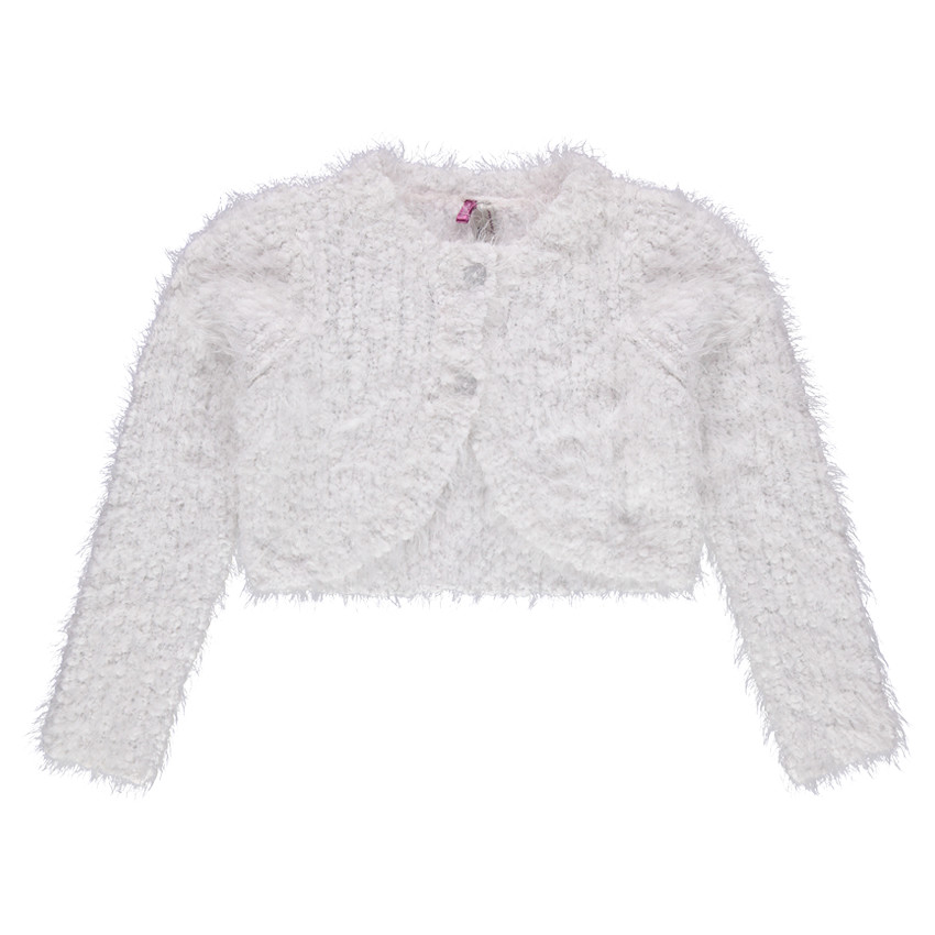 Boléro en tricot effet poil maille pop-corn 