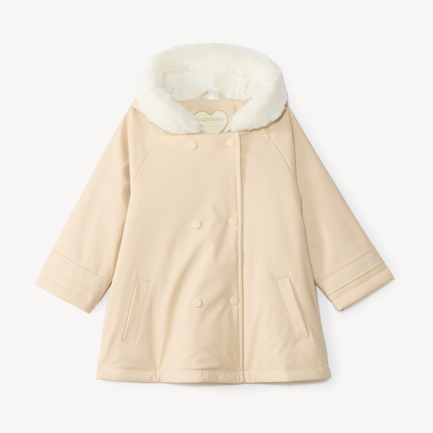 Parka bébé fille doublée sherpa à capuche 