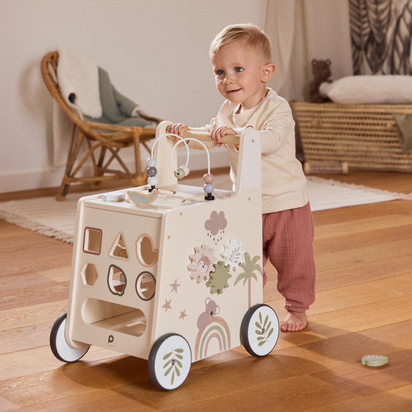 Chariot de marche ludique en bois Little Savane 