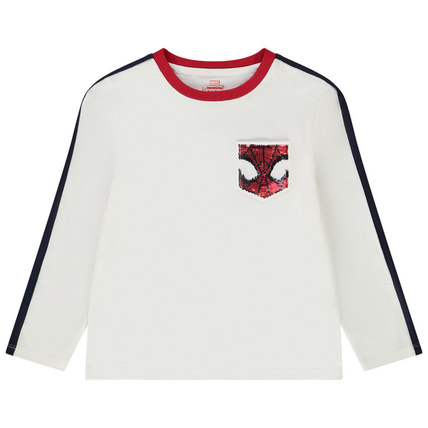 T-shirt manches longues avec sequins magiques Spider-Man Marvel pour garçon