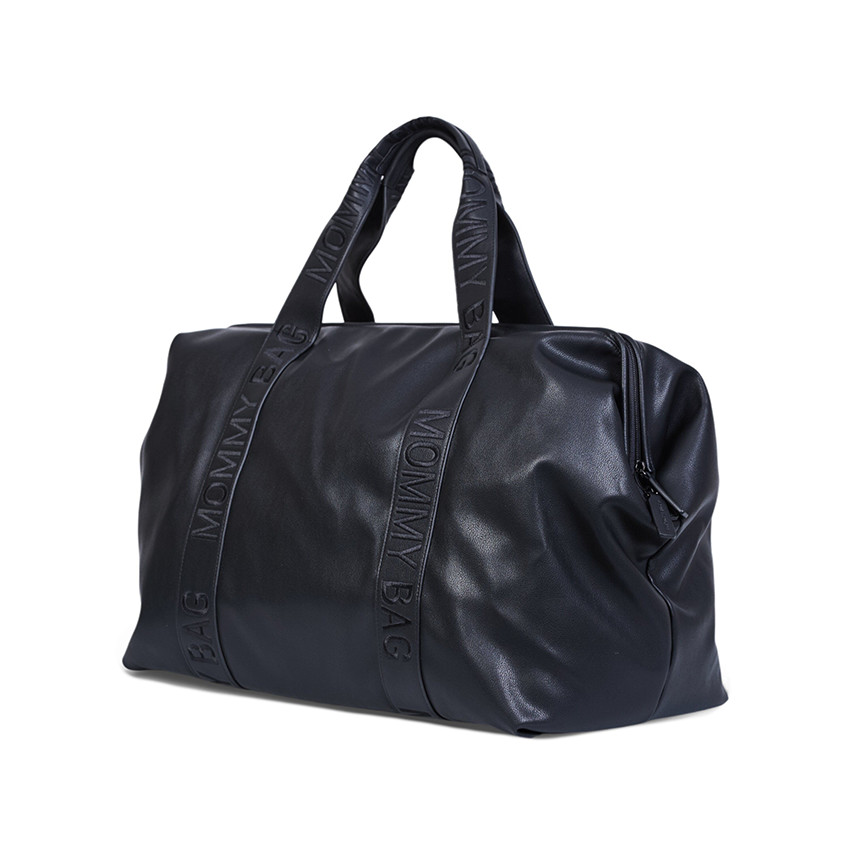 Sac à langer en simili cuir signature Mommy Bag noir 